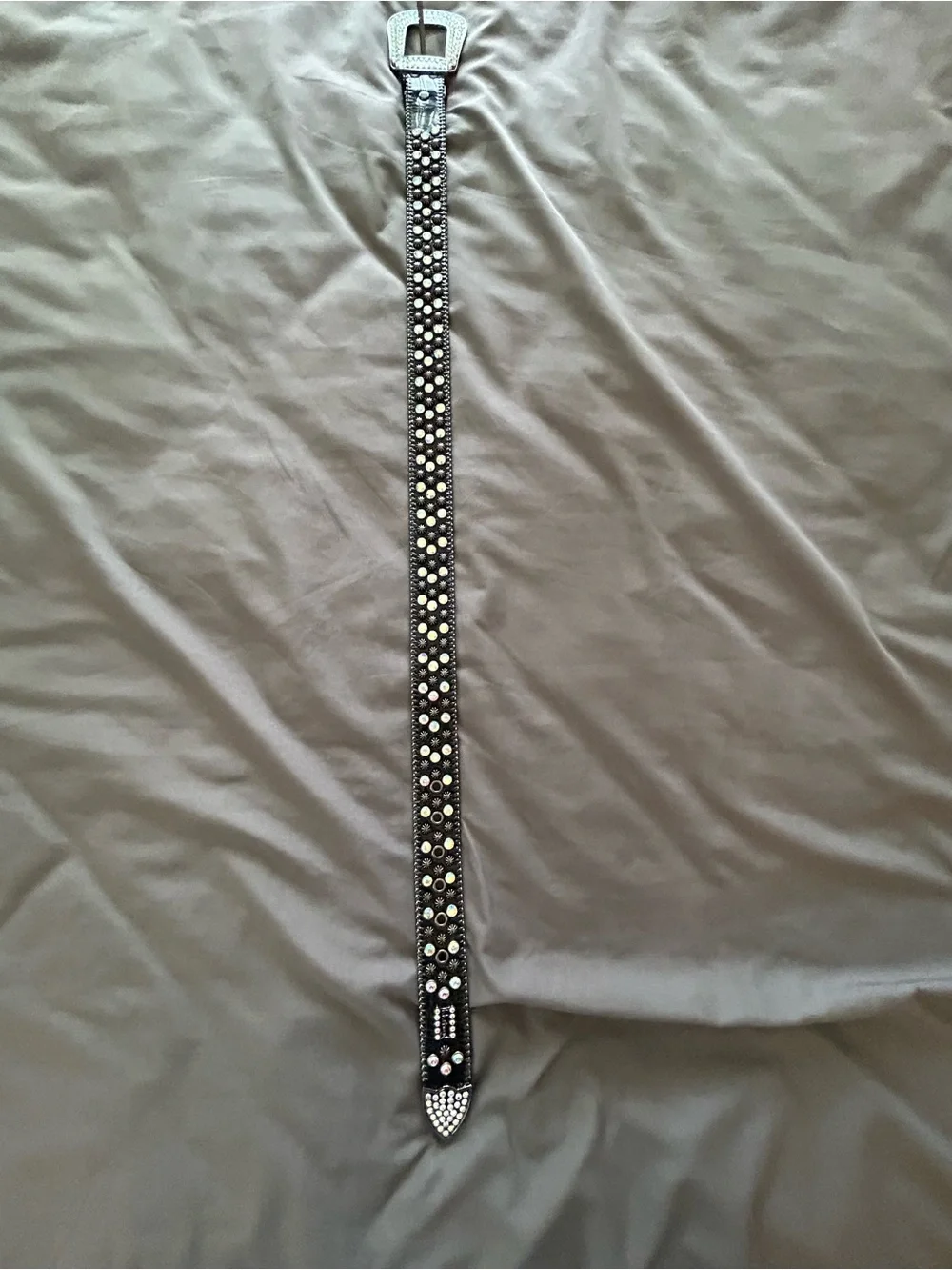 Black Patent Jeweled Western Belt